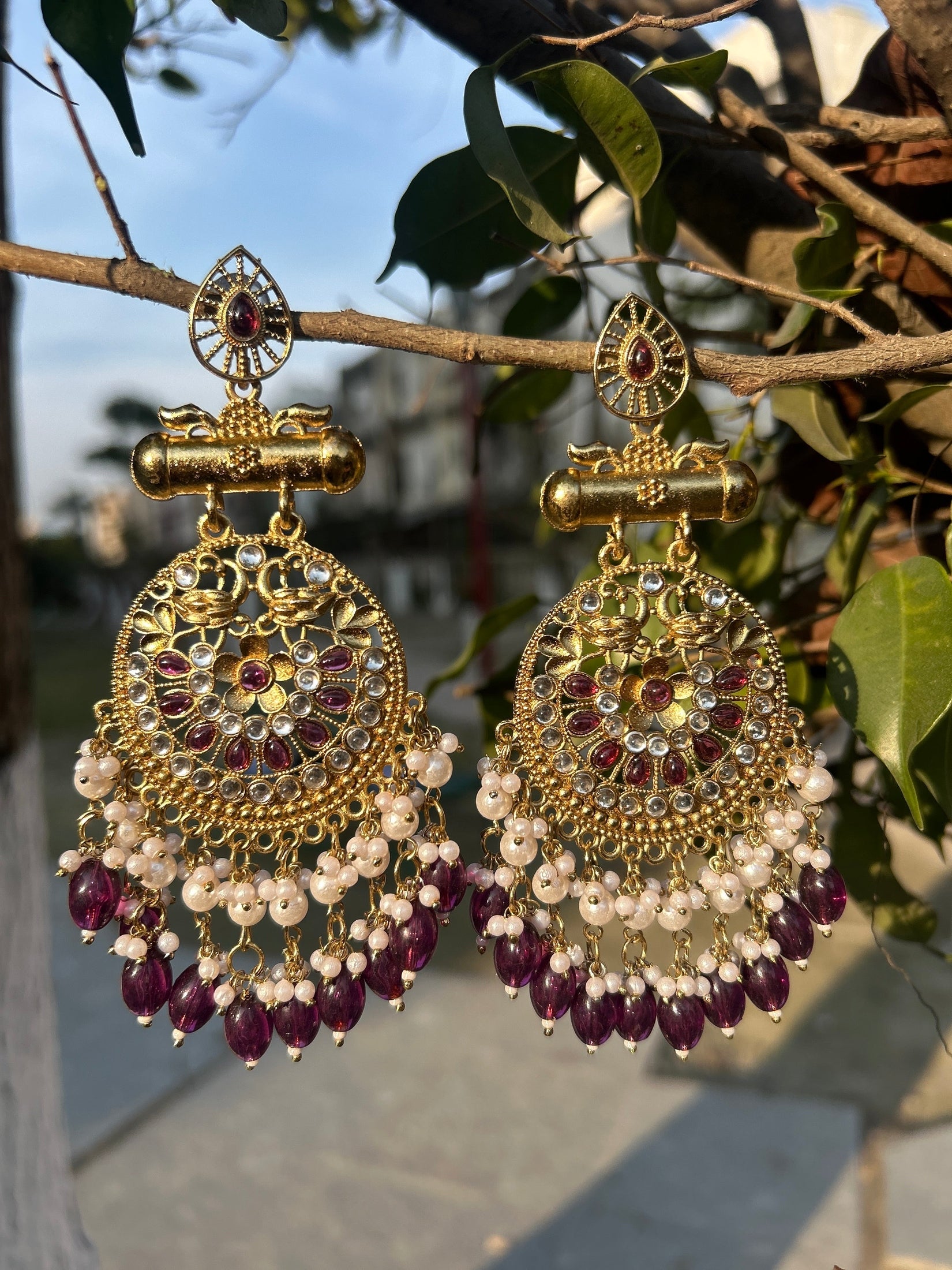 Anarkali Pearl Chandbali