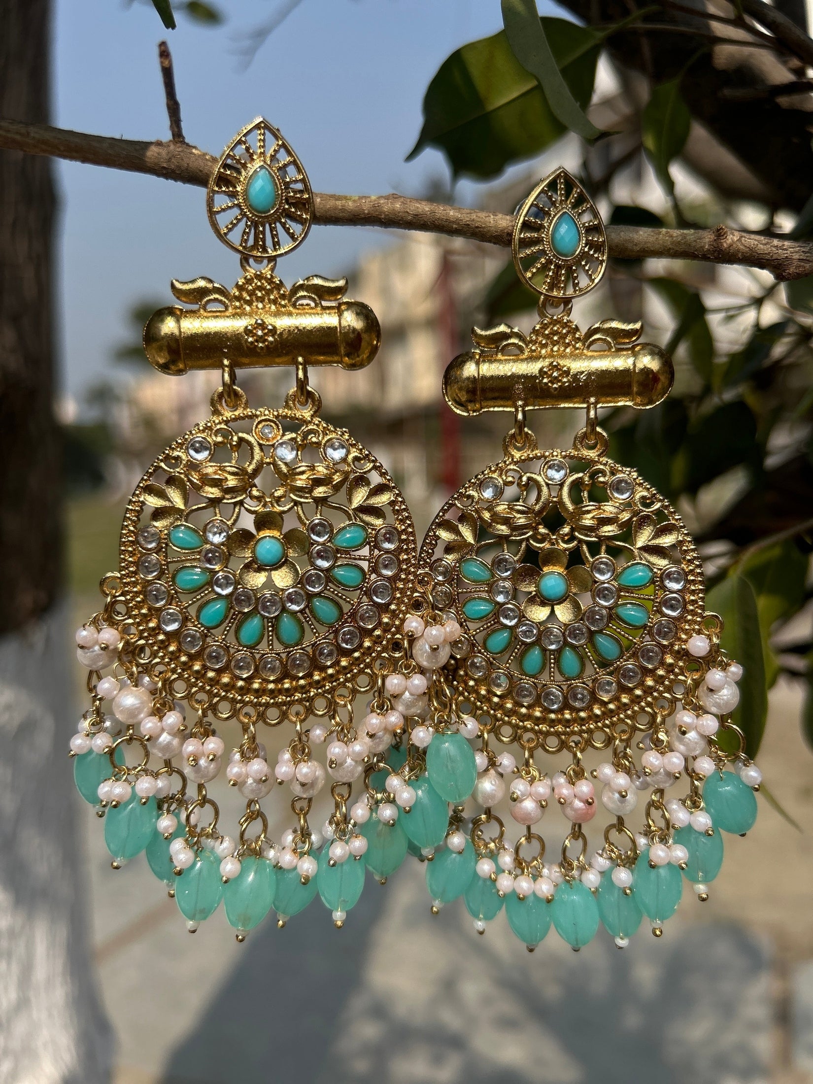 Anarkali Pearl Chandbali