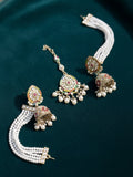Sahara Multicolor Pearl Jhumka and Maang Tikka set
