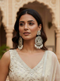 Noor-e-nostalgia White Pearl Chandbali