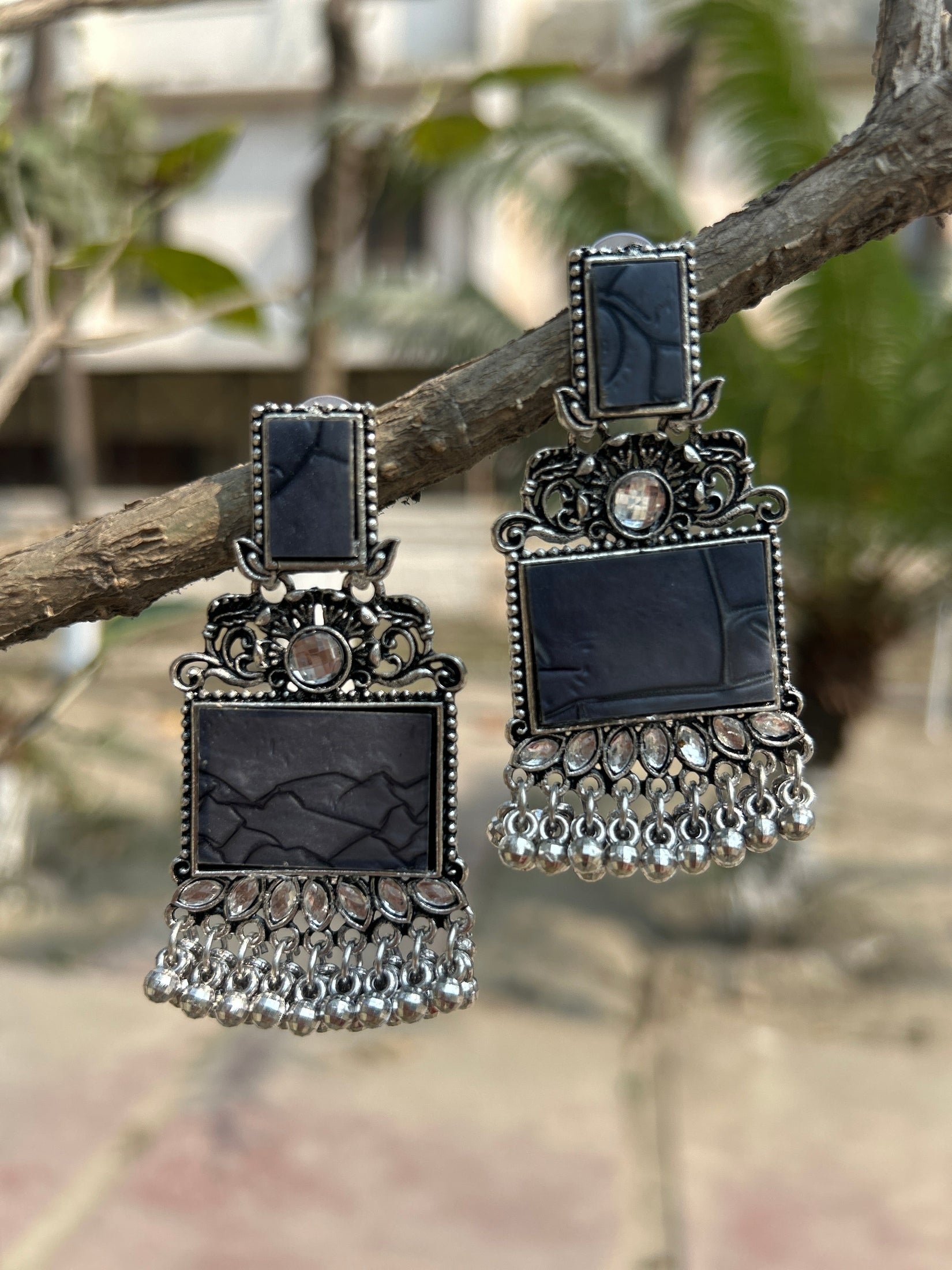 Boho Metallic Ghungroo Earrings