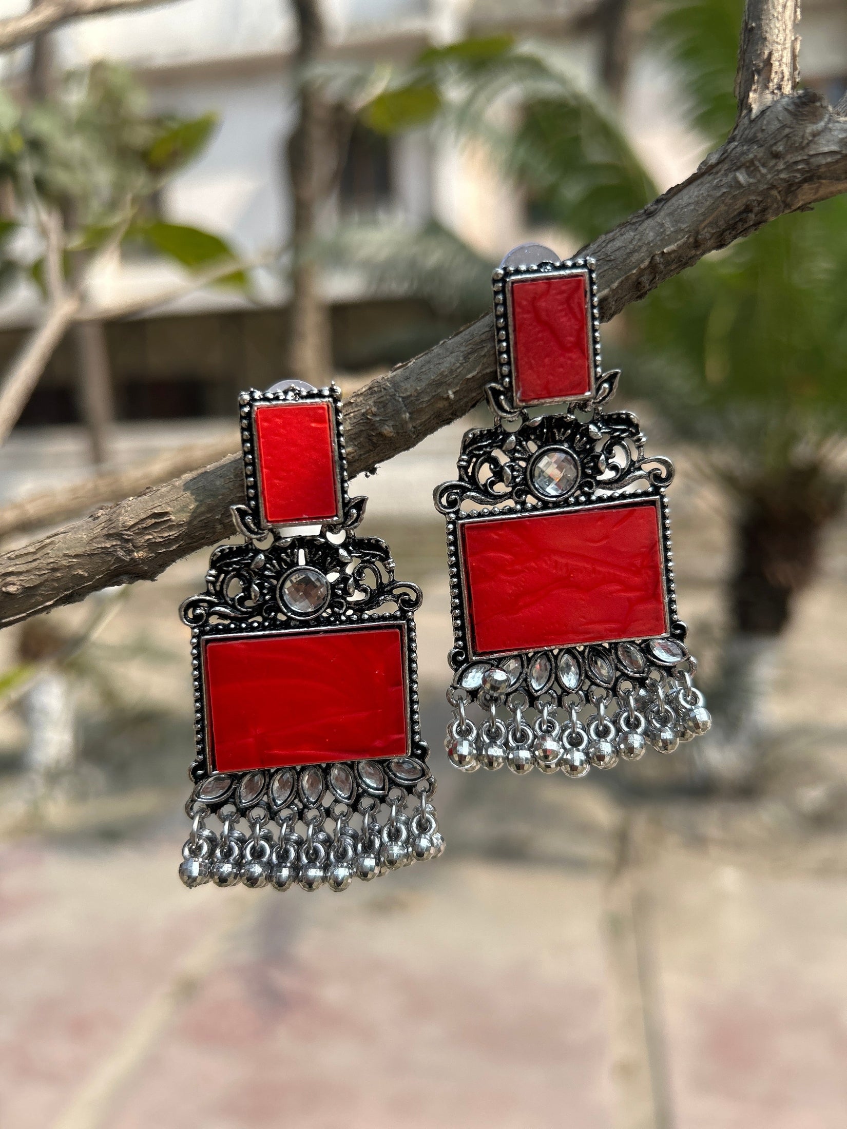 Boho Metallic Ghungroo Earrings