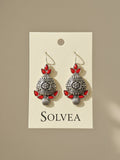Oxidised Petal Drop Earrings